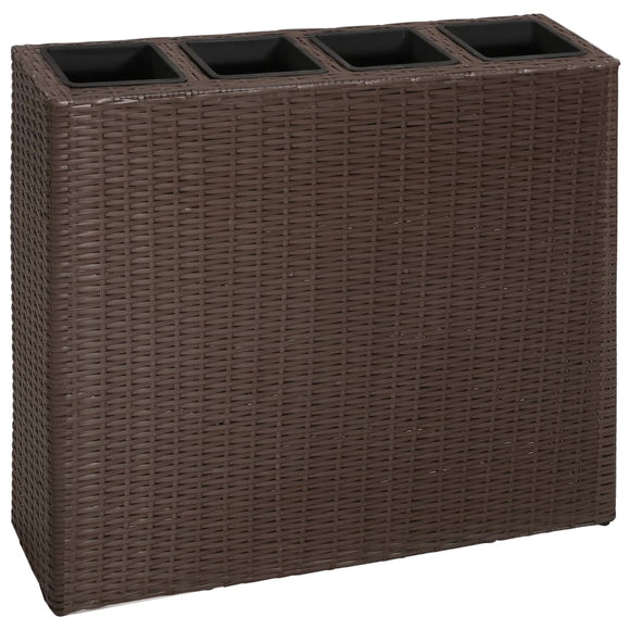 NNEVL Garden Rectangle Rattan Raised Bed Set Brown