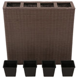 NNEVL Garden Rectangle Rattan Raised Bed Set Brown