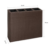 NNEVL Garden Rectangle Rattan Raised Bed Set Brown