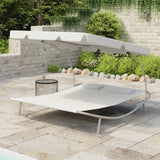 NNEVL Outdoor Lounge Bed with Canopy & Pillows Cream White