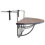 NNEVL Hanging Balcony Table Terracotta Mosaic