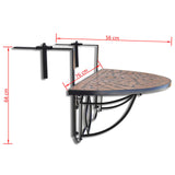 NNEVL Hanging Balcony Table Terracotta Mosaic