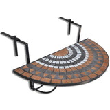 NNEVL Hanging Balcony Table Terracotta and White Mosaic