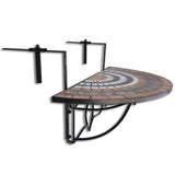 NNEVL Hanging Balcony Table Terracotta and White Mosaic