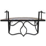 NNEVL Hanging Balcony Table Terracotta and White Mosaic