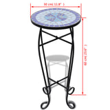 NNEVL Mosaic Plant Table Blue and White