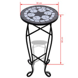 NNEVL Mosaic Plant Table Black and White