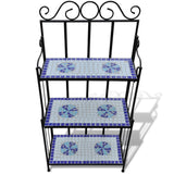 NNEVL Plant Stand Plant Display Blue White Mosaic Pattern