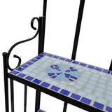 NNEVL Plant Stand Plant Display Blue White Mosaic Pattern