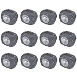 NNEVL Outdoor Solar Powered LED Spotlight Stone Shape 12 pcs