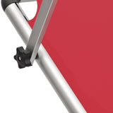 NNEVL Folding Sun Lounger with Roof Aluminium and Textilene Red