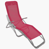 NNEVL Sun Loungers 2 pcs Steel Frame and Textilene Red