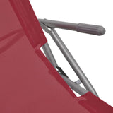 NNEVL Sun Loungers 2 pcs Steel Frame and Textilene Red