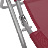 NNEVL Sun Loungers 2 pcs Steel Frame and Textilene Red