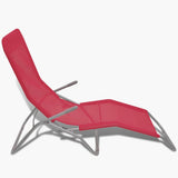 NNEVL Sun Loungers 2 pcs Steel Frame and Textilene Red