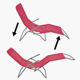 NNEVL Sun Loungers 2 pcs Steel Frame and Textilene Red