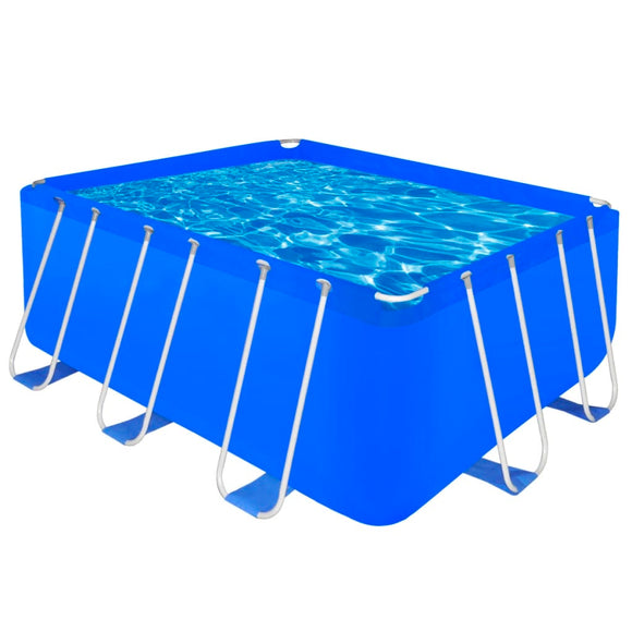 NNEVL Above Ground Swimming Pool Steel Rectangular 400 x 207 x 122 cm