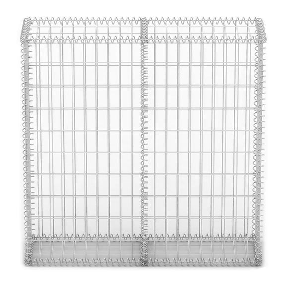NNEVL Gabion Basket with Lids Galvanised Wire 100 x 100 x 30 cm