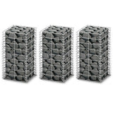 NNEVL Gabion Set 3 pcs Galvanised Wire 25x25x50 cm