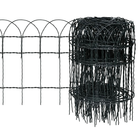 NNEVL Garden Border Fence Powder-coated Iron 25x0.4 m