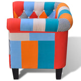 NNEVL Armchair with Patchwork Design Fabric
