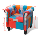NNEVL Armchair with Patchwork Design Fabric
