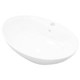 NNEVL Luxury Ceramic Basin Oval with Overflow and Faucet Hole