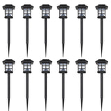 NNEVL Outdoor Solar Lamp LED Light Set 12 pcs with Spike 8.6 x 8.6 x 38 cm
