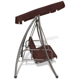 NNEVL Outdoor Convertible Swing Bench with Canopy Coffee