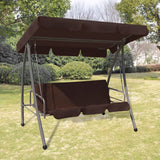 NNEVL Outdoor Convertible Swing Bench with Canopy Coffee