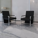 NNEVL Armchairs 2 pcs with Chrome Frame Black Faux Leather