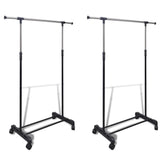 NNEVL Adjustable Clothes Racks 2 pcs 1 Hanging Rail