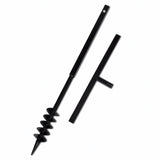 NNEVL Ground Drill with Handle Auger Bit 80 mm Double Spirals Steel Black