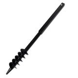 NNEVL Ground Drill with Handle Auger Bit 80 mm Double Spirals Steel Black