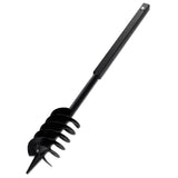 NNEVL Ground Drill with Handle Auger Bit 150 mm Three Spirals Steel Black