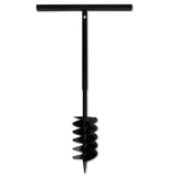 NNEVL Ground Drill with Handle Auger Bit 150 mm Three Spirals Steel Black