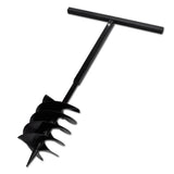 NNEVL Ground Drill with Handle Auger Bit 200 mm Three Spirals Steel Black