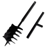 NNEVL Ground Drill with Handle Auger Bit 200 mm Three Spirals Steel Black