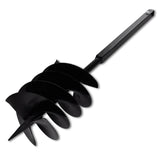 NNEVL Ground Drill with Handle Auger Bit 200 mm Three Spirals Steel Black