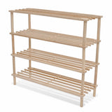 NNEVL Wooden Shoe Rack 4-Tier Shoe Shelf Storage 2 pcs