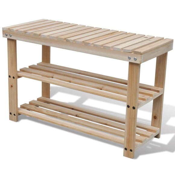 NNEVL 2-in-1 Wooden Shoe Rack With Bench Top Durable