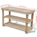 NNEVL 2-in-1 Wooden Shoe Rack With Bench Top Durable