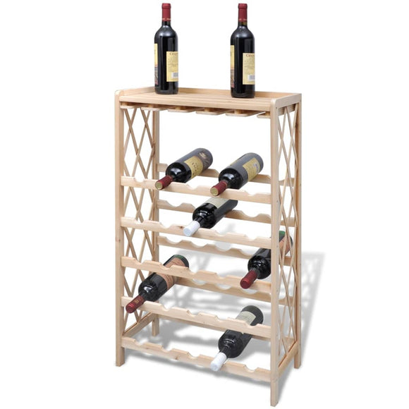 NNEVL Wine Rack for 25 Bottles Wood