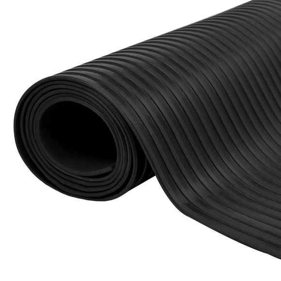 NNEVL Rubber Floor Mat Anti-Slip 2 x 1 m Broad Ribbed