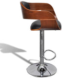 NNEVL Bar Stool Bent Wood and Faux Leather