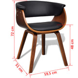 NNEVL Dining Chair Bent Wood and Faux Leather