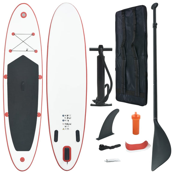 NNEVL Stand Up Paddle Board Set SUP Surfboard Inflatable Red and White