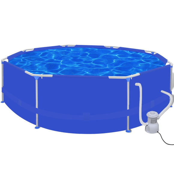 NNEVL Swimming Pool Round 300 cm with Filter Pump 1135 L / h