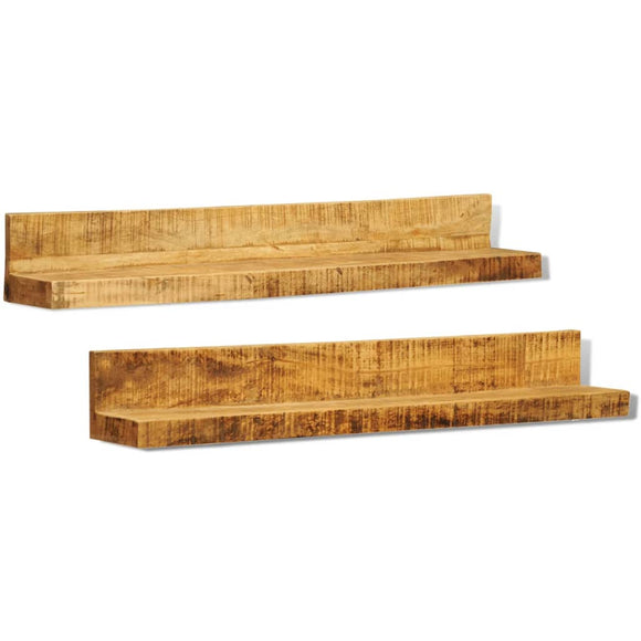 NNEVL Solid Wood Wall Mounted Display Shelf 2 pcs