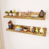 NNEVL Solid Wood Wall Mounted Display Shelf 2 pcs